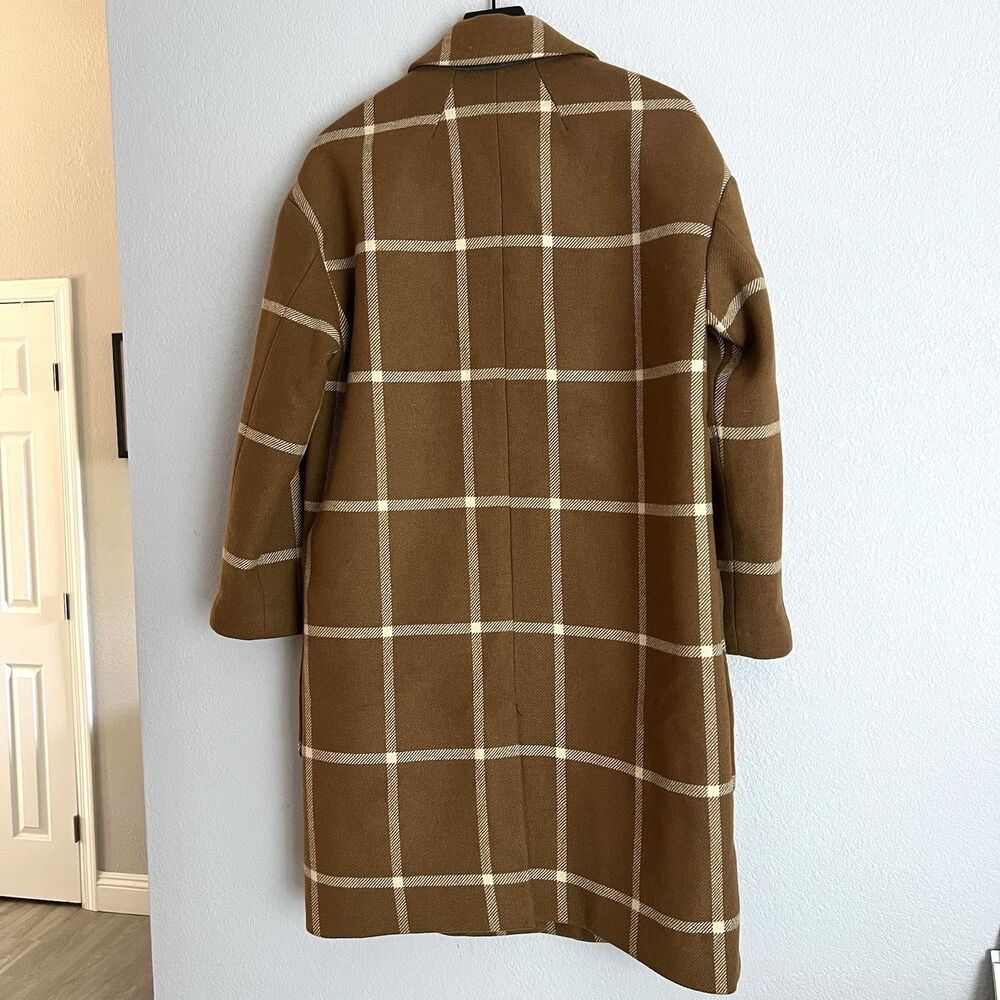 Madewell Windowpane Elmcourt Coat Size M Brown - Picture 2 of 8